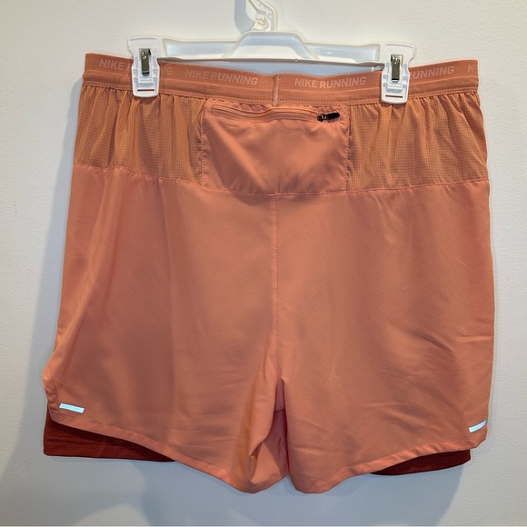 Nike Running Stride Short 7” Compression Lined Pink/Adobe XL - Picture 4 of 8